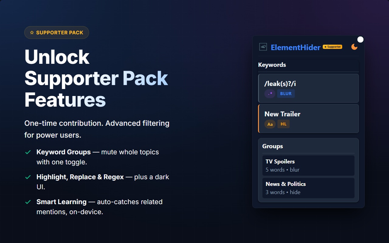 ElementHider: Hide Content & Spoilers - 截图 4