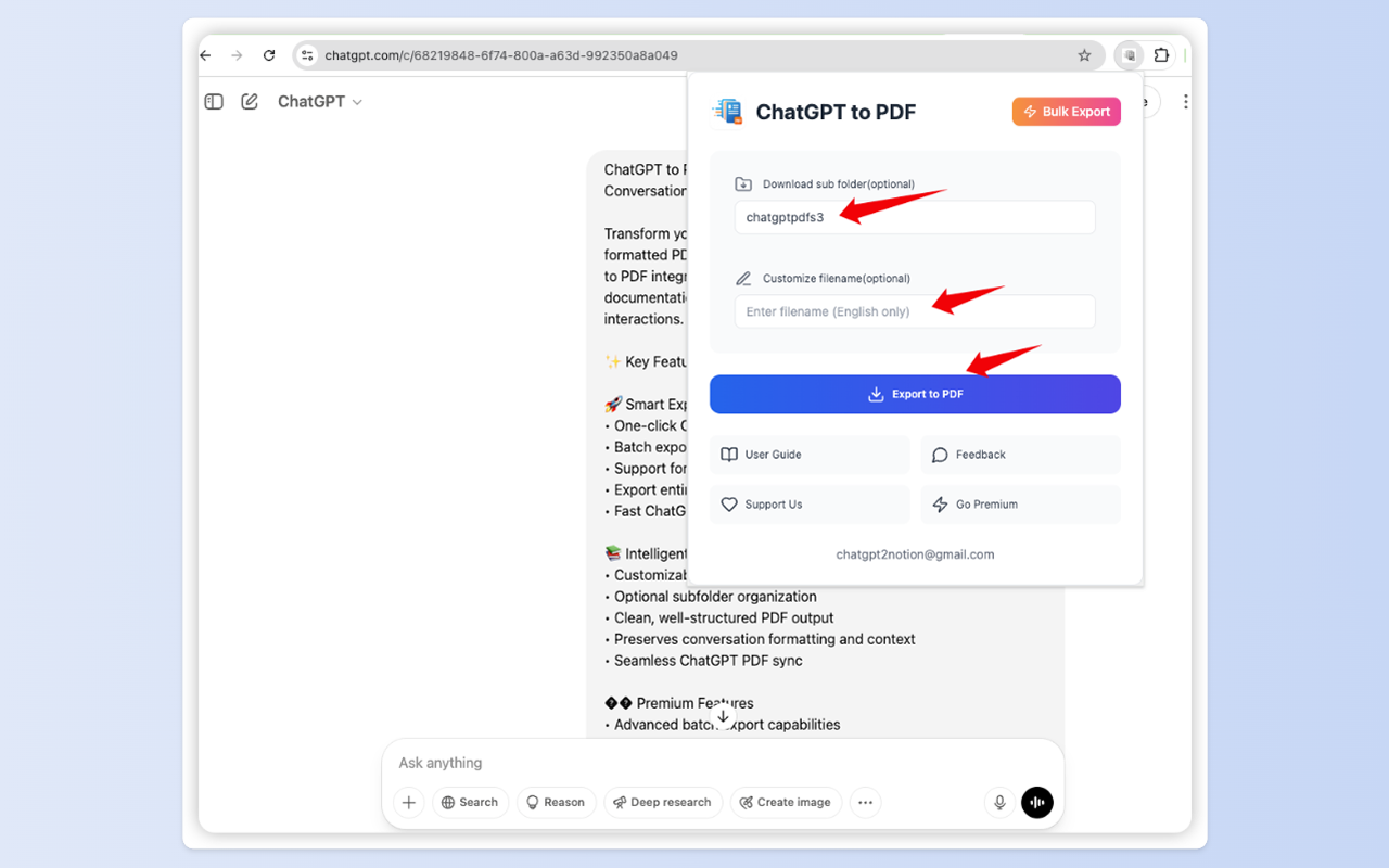 ChatGPT to PDF - 一键导出与批量保存 - 截图 3