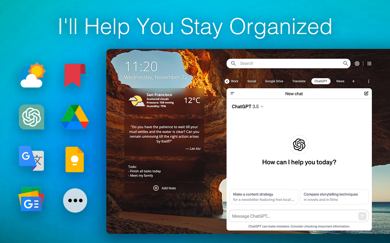 Homey: Productivity New Tab - 截图 4