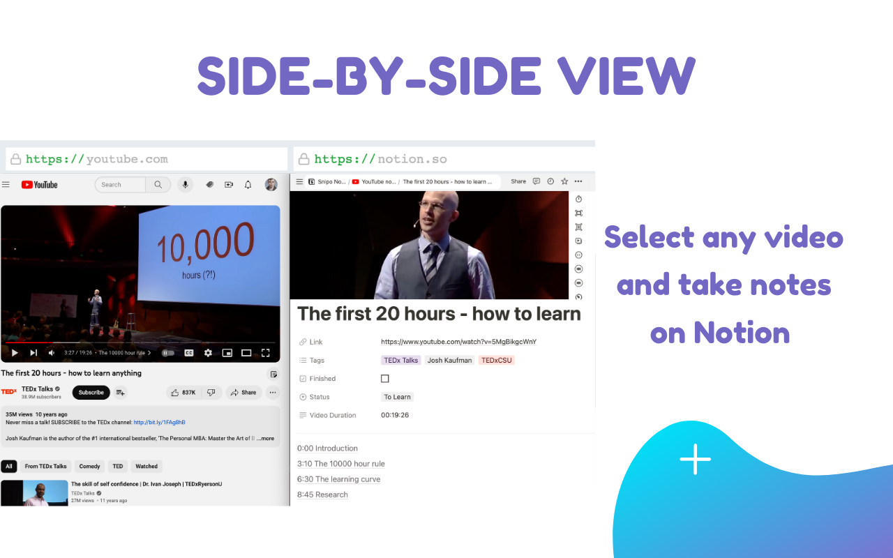 YouTube Notes to Notion with Udemy, Coursera, BiliBili and more by Snipo - 截图 4