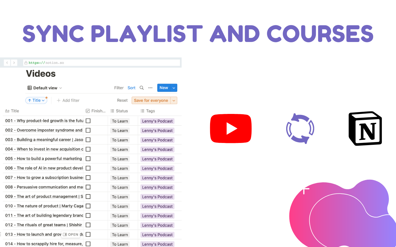 YouTube Notes to Notion with Udemy, Coursera, BiliBili and more by Snipo - 截图 5