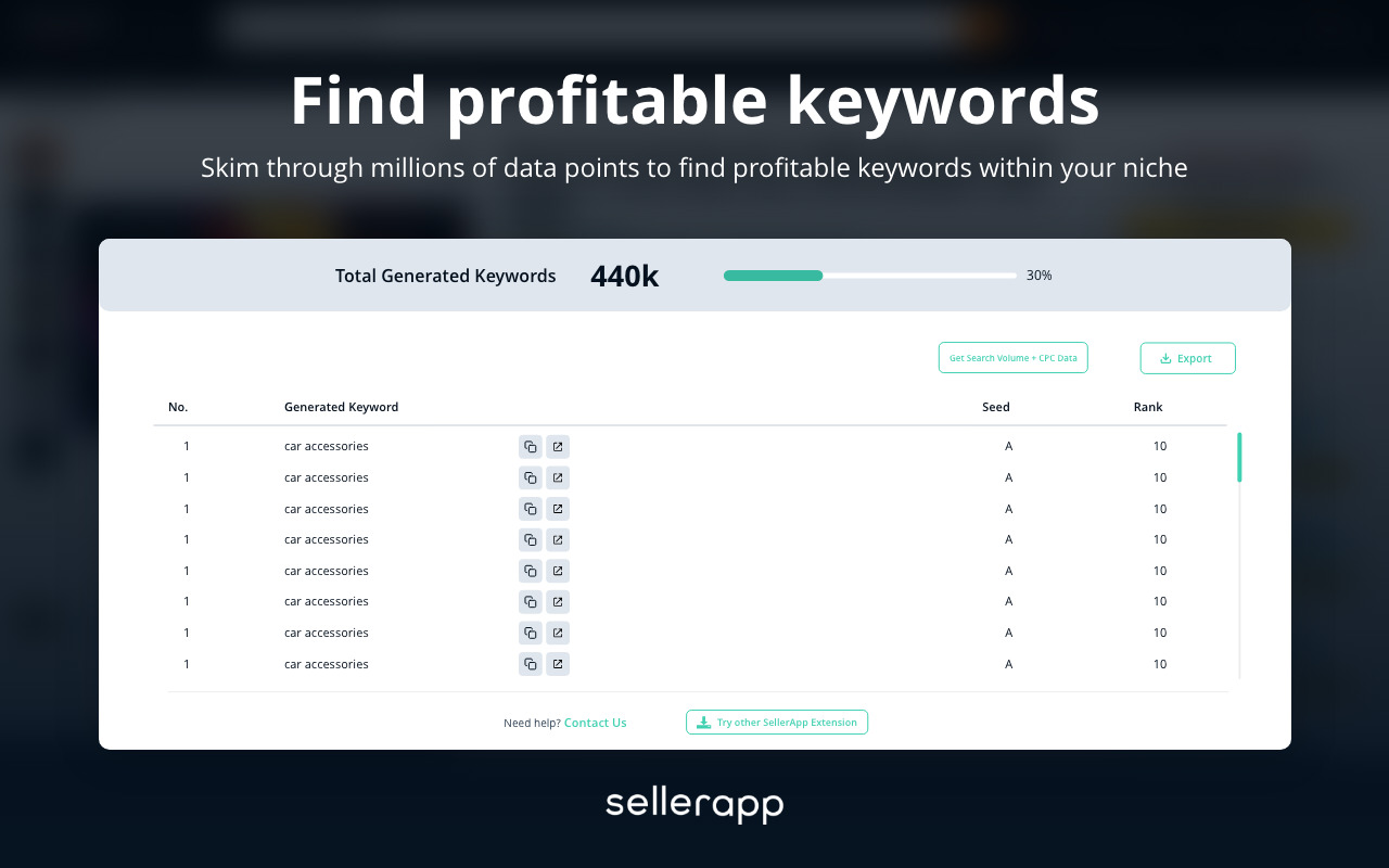 Amazon Keyword Tool for free : SellerApp - 截图 3