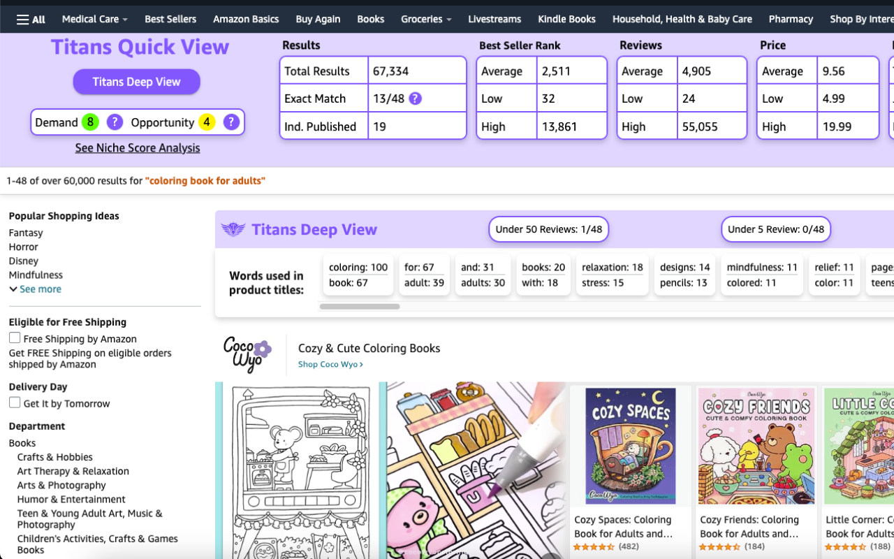 Titans Quick View - Amazon Niche Finder - 截图 2