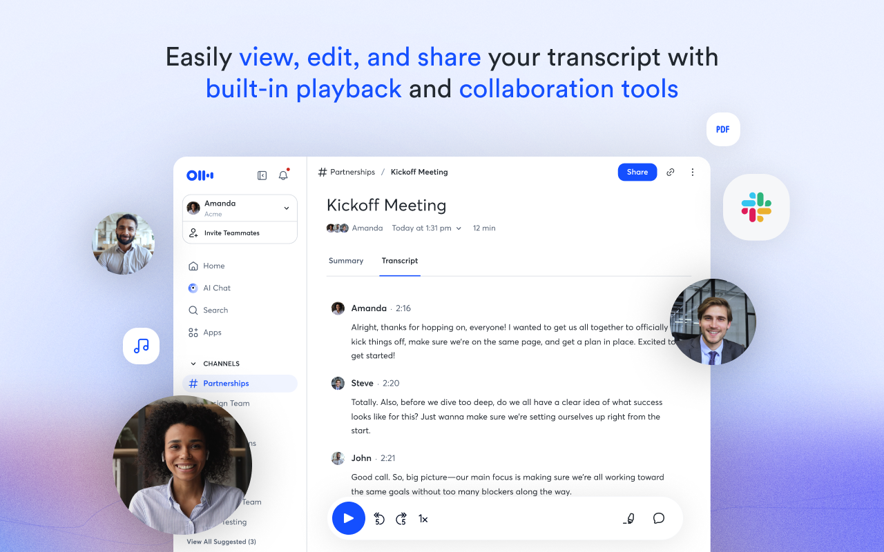 Otter.ai: Record & Transcribe Meetings - Google Meet & Web Audio - 截图 1