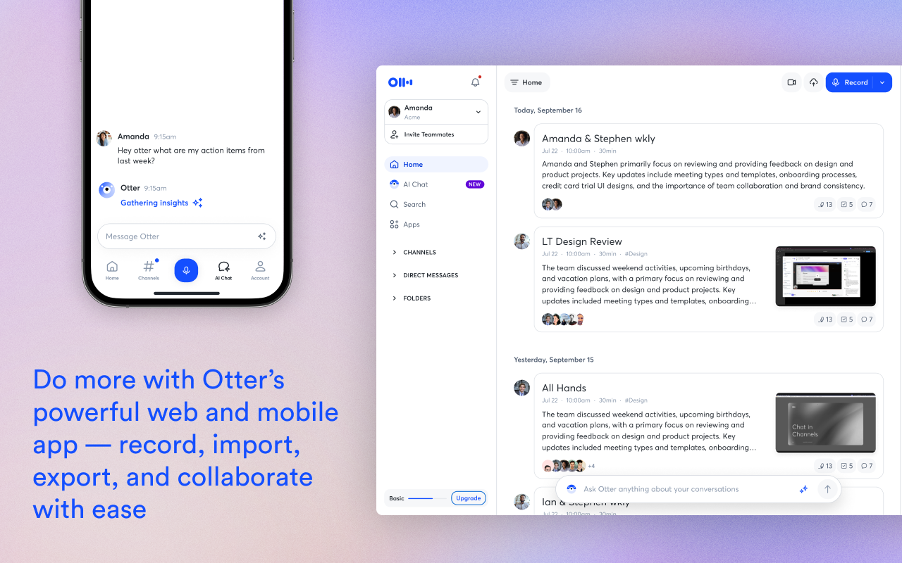 Otter.ai: Record & Transcribe Meetings - Google Meet & Web Audio - 截图 3