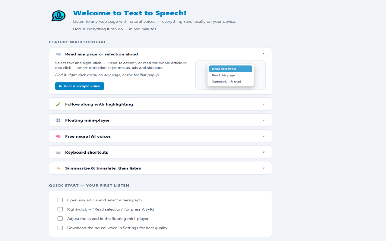 Text to Speech for Google Chrome™ - 截图 2