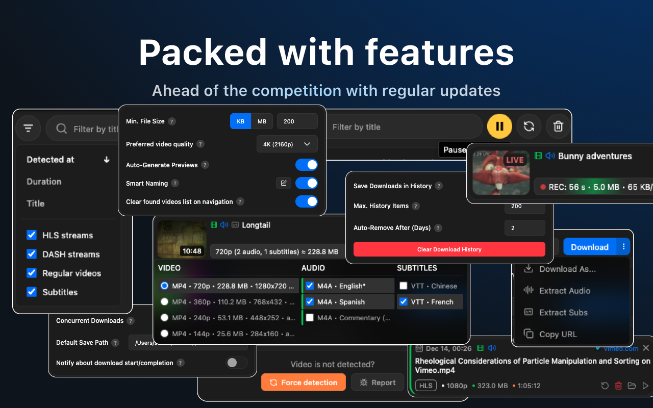 MAX Video Downloader – 下载 HLS、DASH、MP4/WEBM、LIVE - 截图 1