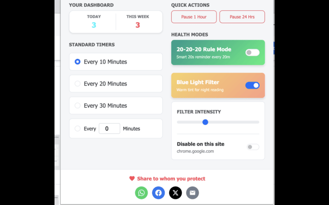 Eyes Saver: Screen Timer & Blue Light Filter - 截图 1