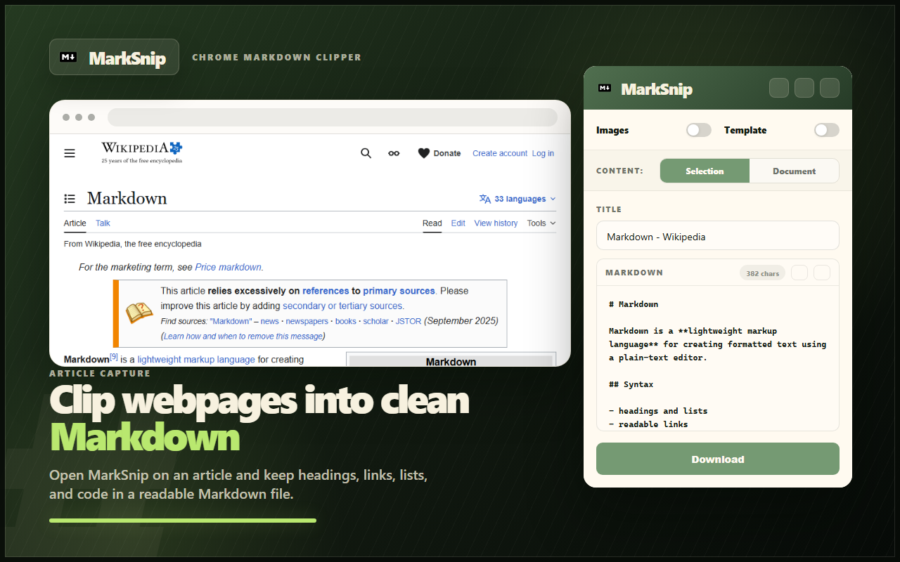 MarkSnip - 网页转 Markdown 剪藏 - 截图 4