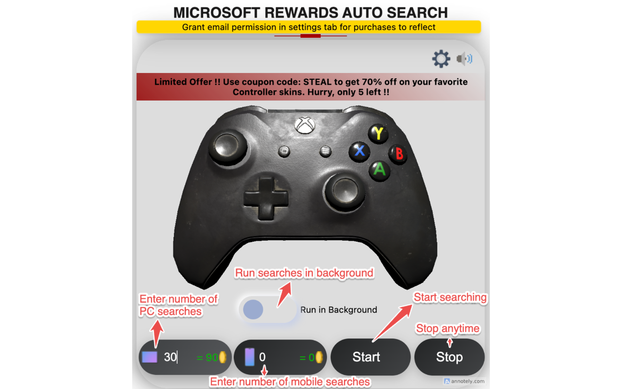 Rewards Auto Search: Automate searches with 1-Click - 截图 1