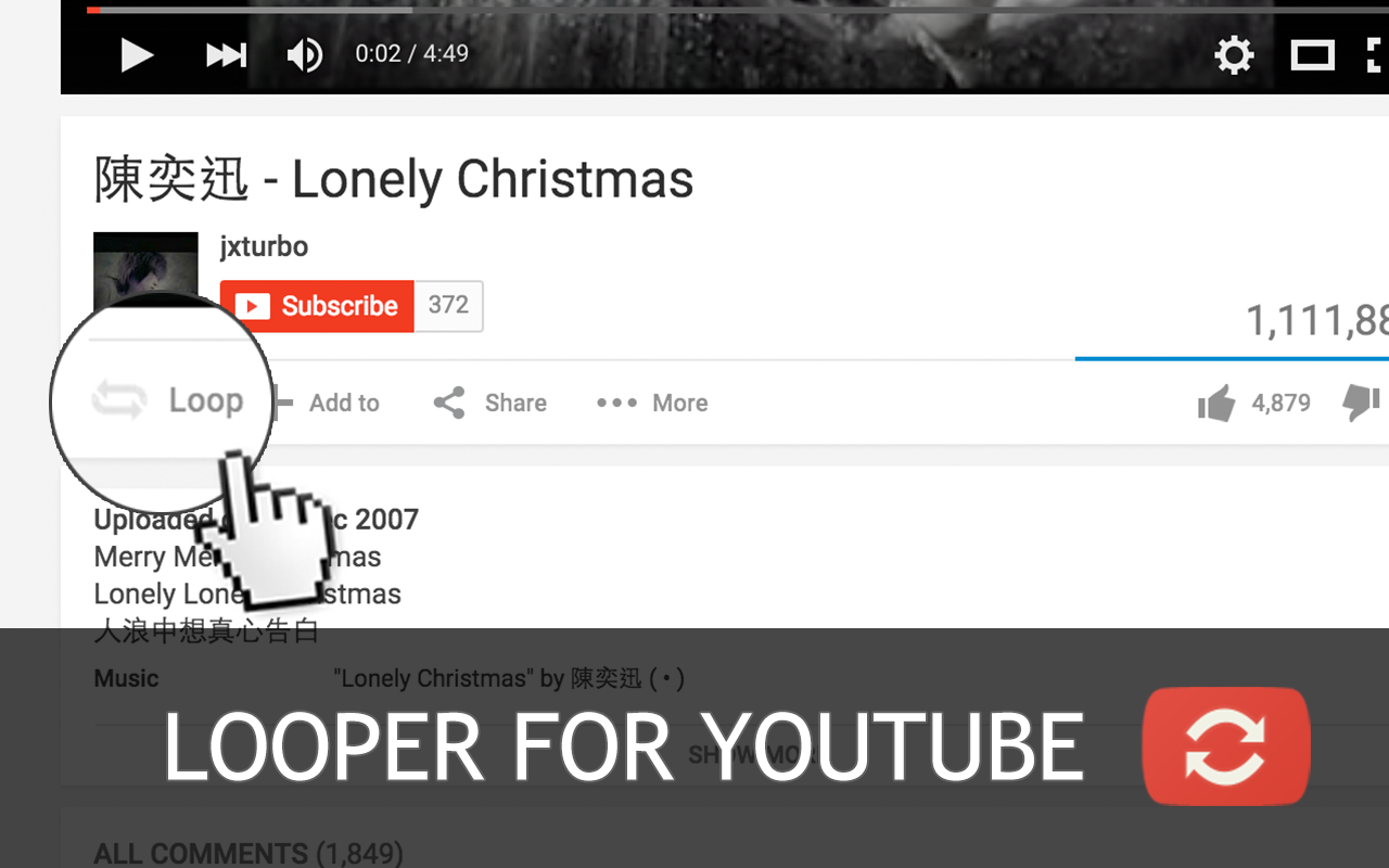 Looper for YouTube - 自动重播 - 截图 1