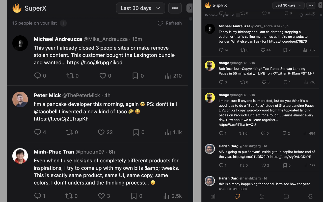SuperX (Twitter Analytics) - 截图 1