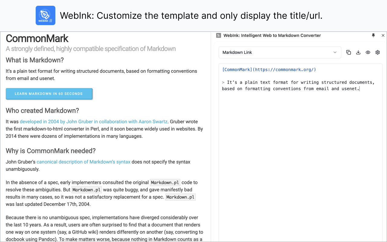 WebInk: 智能网页转Markdown工具 - 截图 1