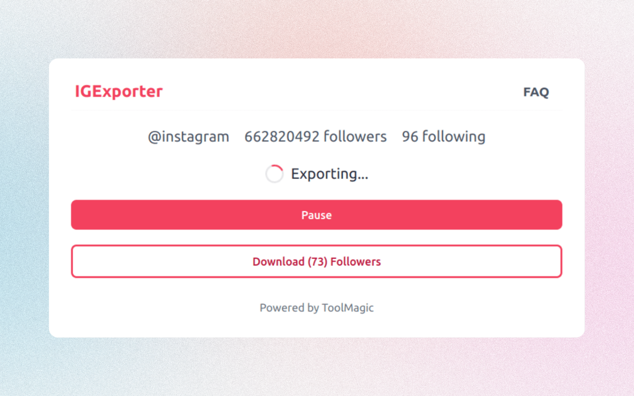 IExporter - Instagram™ 粉丝导出工具 - 截图 3