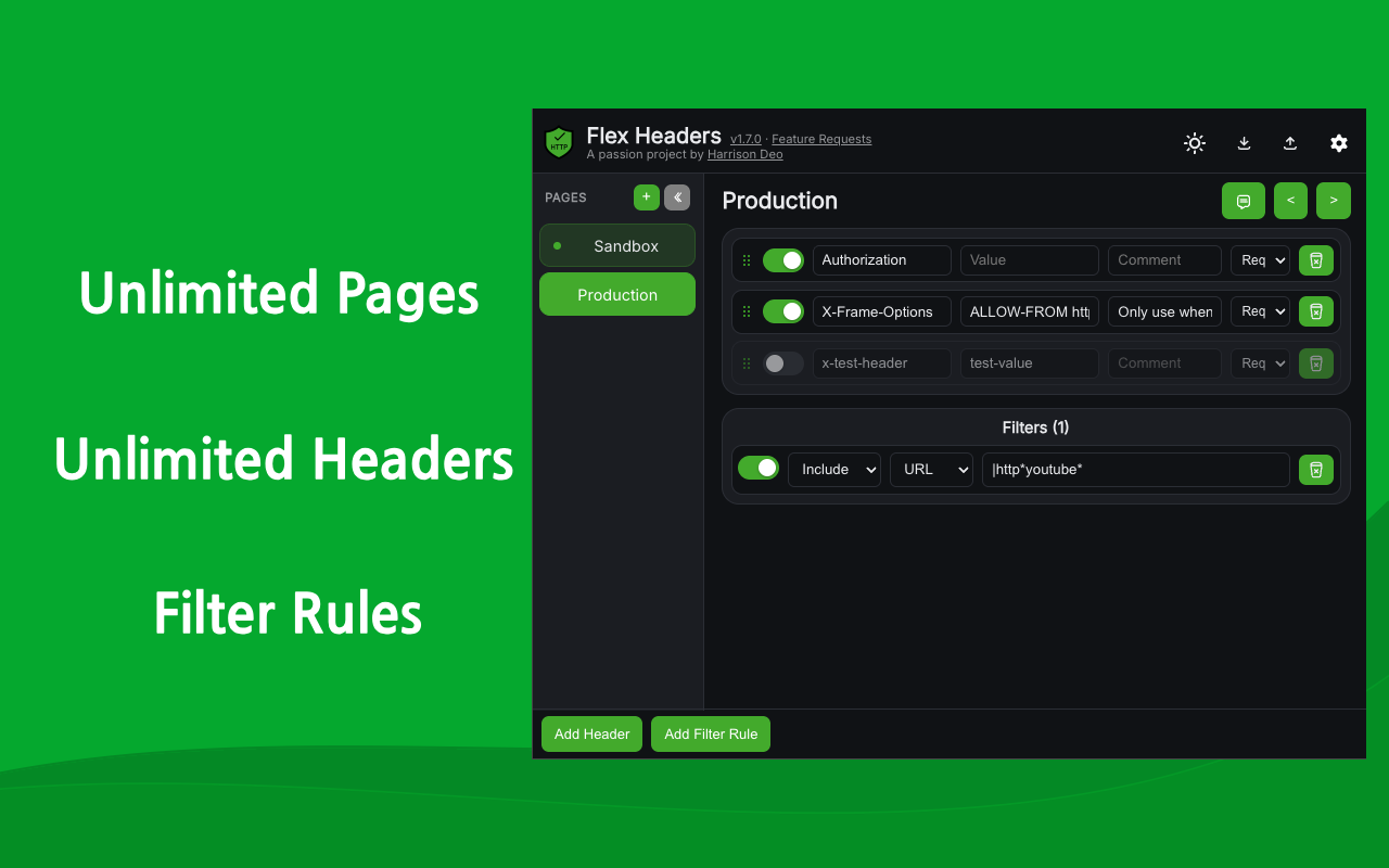 Modify HTTP Headers (HTTP Header) - FlexHeader - 截图 2