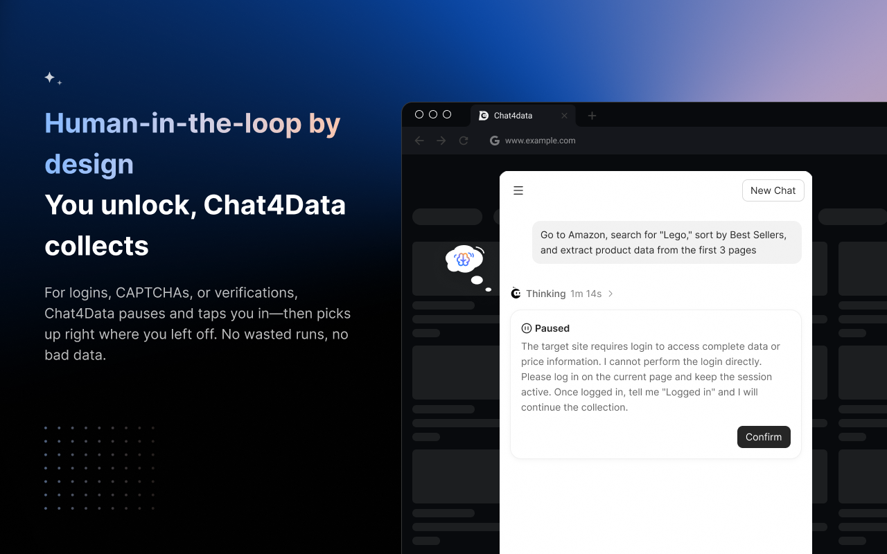 Chat4Data - AI网页数据采集扩展程序 - 截图 2