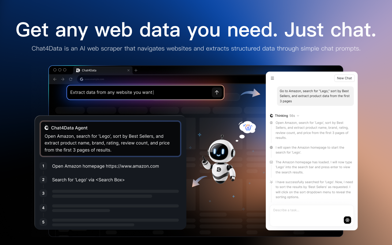Chat4Data - AI网页数据采集扩展程序 - 截图 3