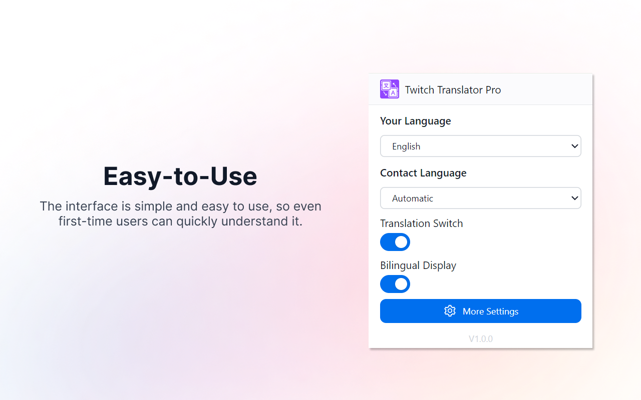 Twitch 翻译器 Pro - 沉浸式双语聊天翻译 - 截图 1