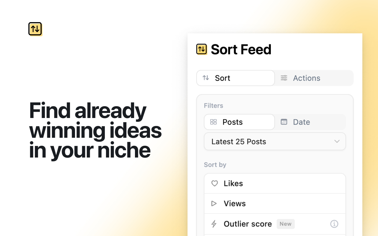Sort Feed - works on Instagram, TikTok & Facebook - 截图 5