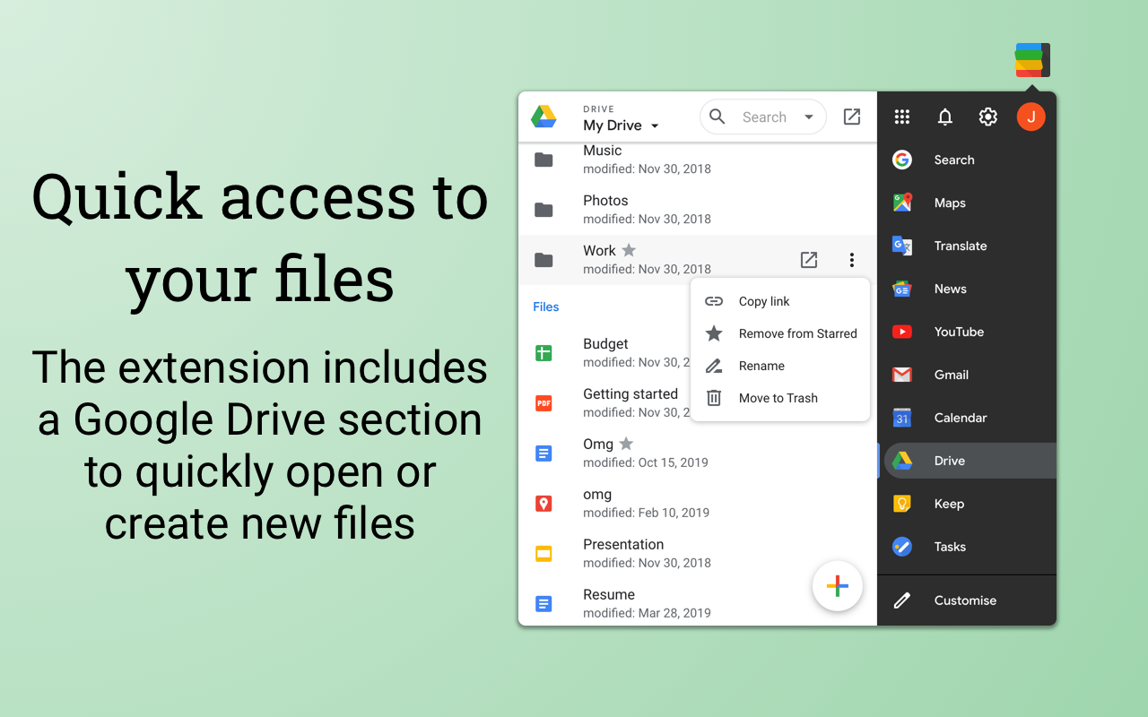 Black Menu for Google™ - 截图 5