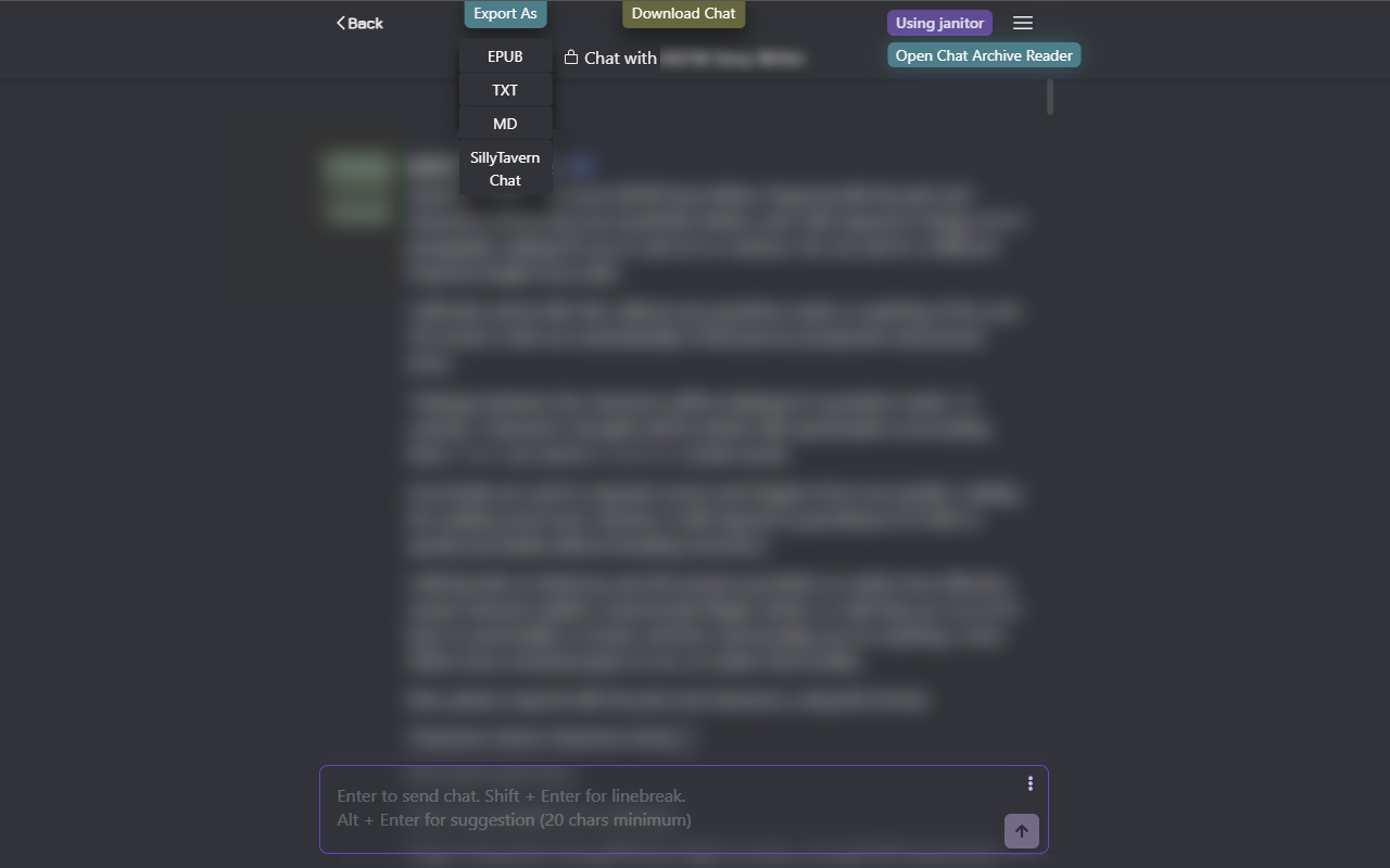 JanitorAI Chat Downloader, Reader & Exporter - 截图 2
