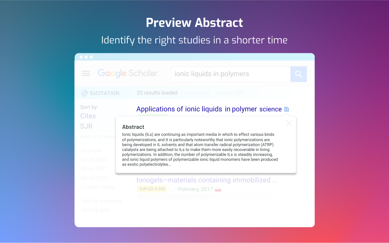 ExCITATION – Journal Ranking & Impact Factor for Google Scholar™ - 截图 3