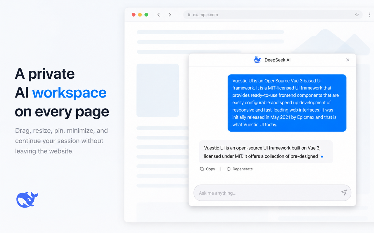DeepSeek AI - Floating AI Chat - 截图 2