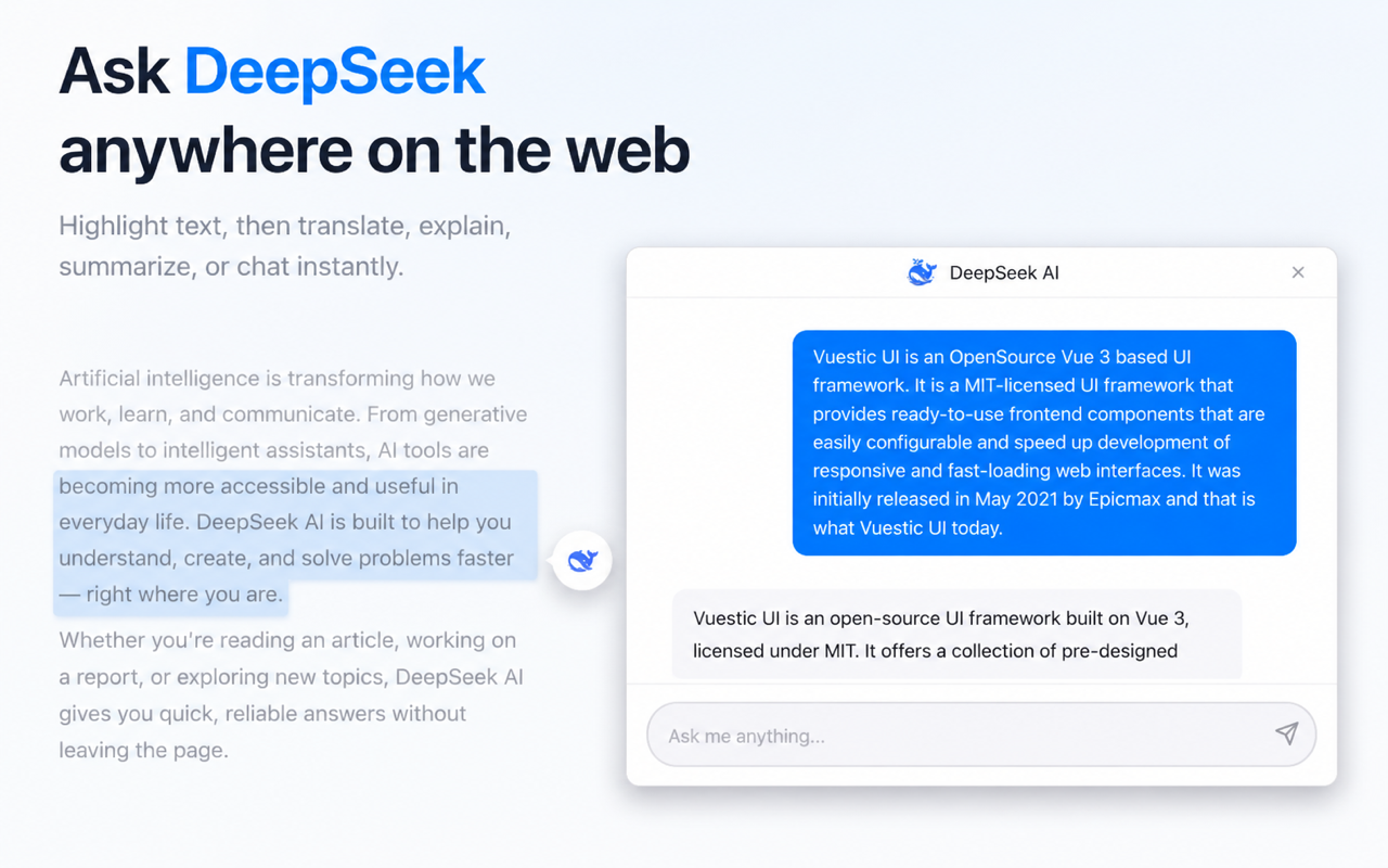 DeepSeek AI - Floating AI Chat - 截图 4