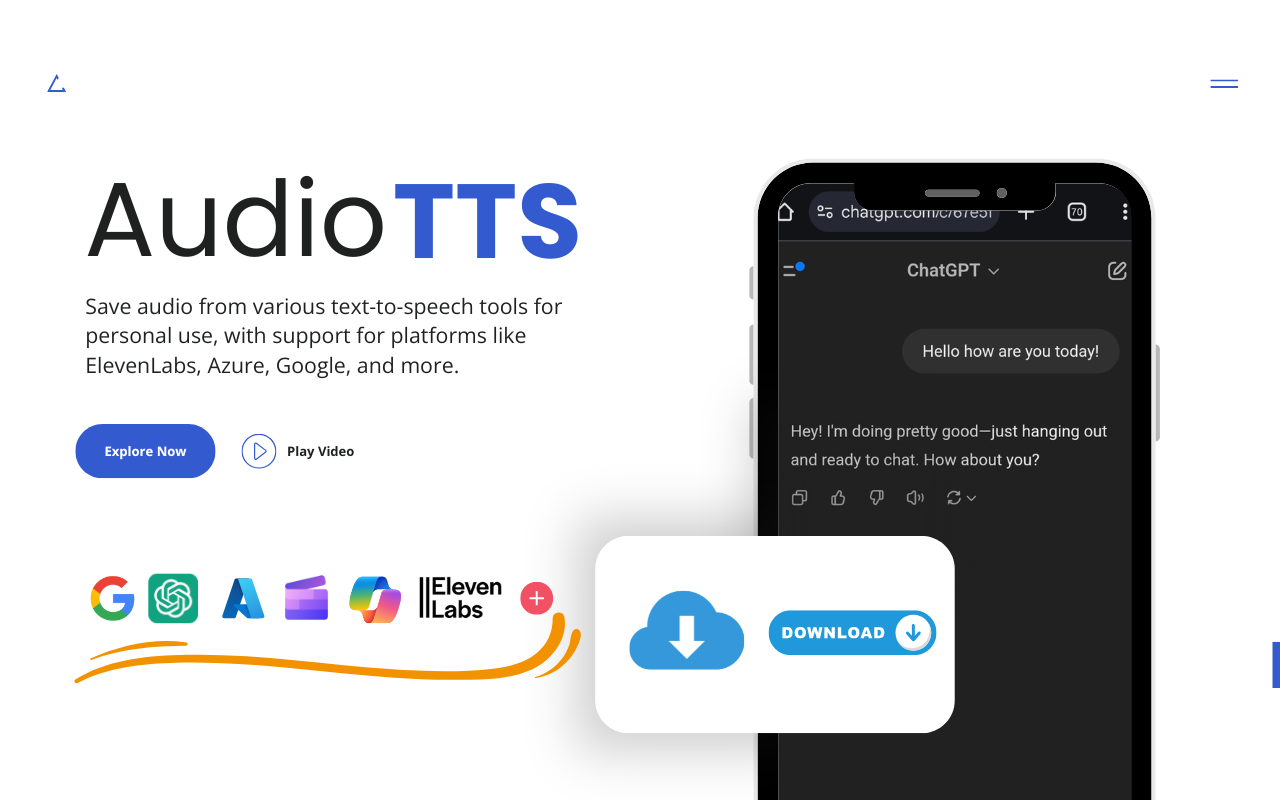 AudioTTS - Simple Text to Speech Downloader - 截图 1