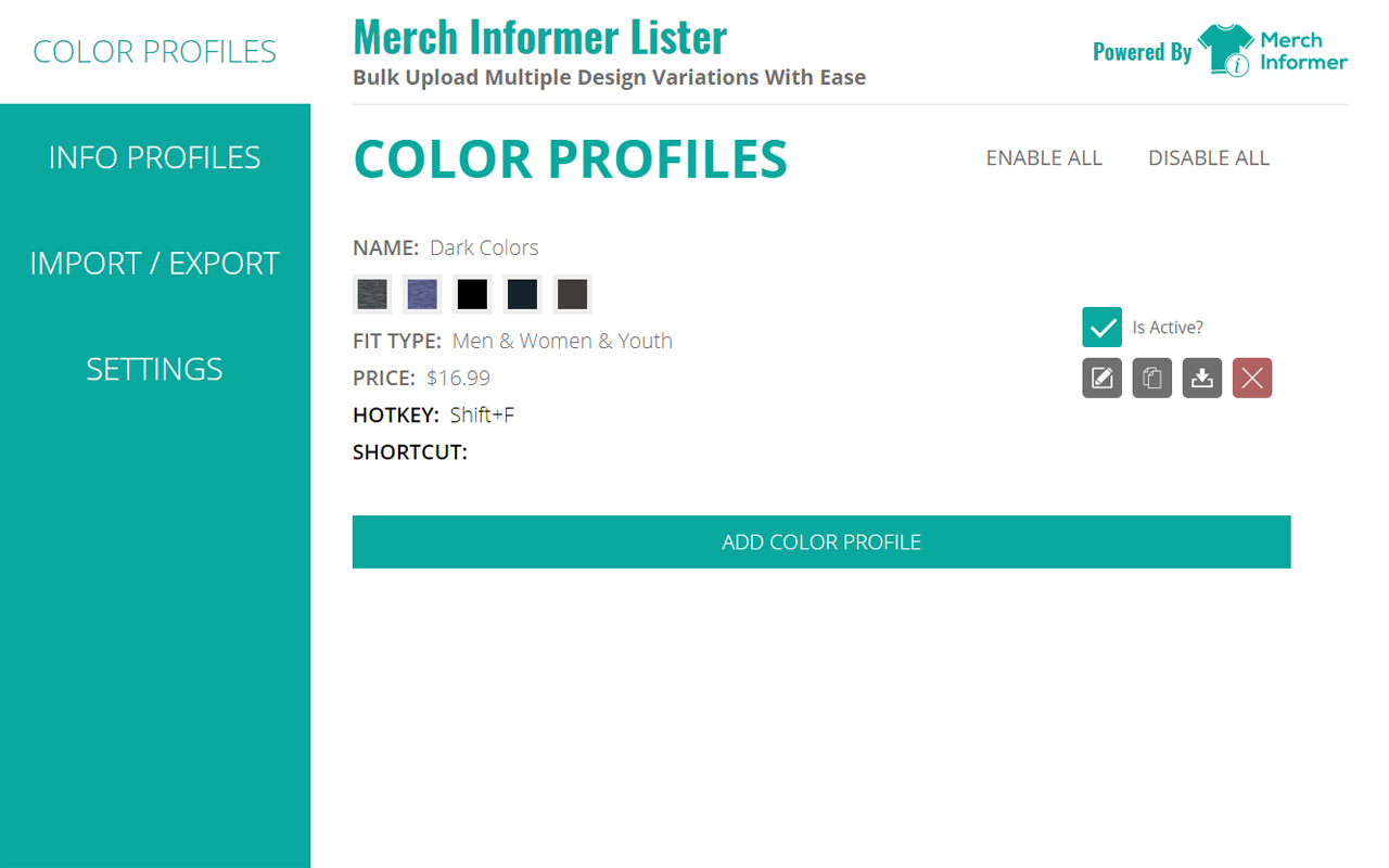 Merch Informer Lister - 截图 1