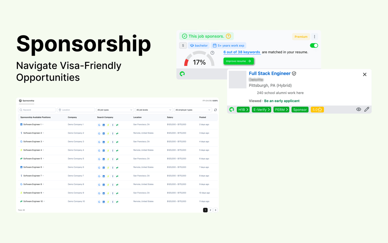 FrogHire.ai - AI Resume & Job Search, Autofill, H1B Checker - 截图 3