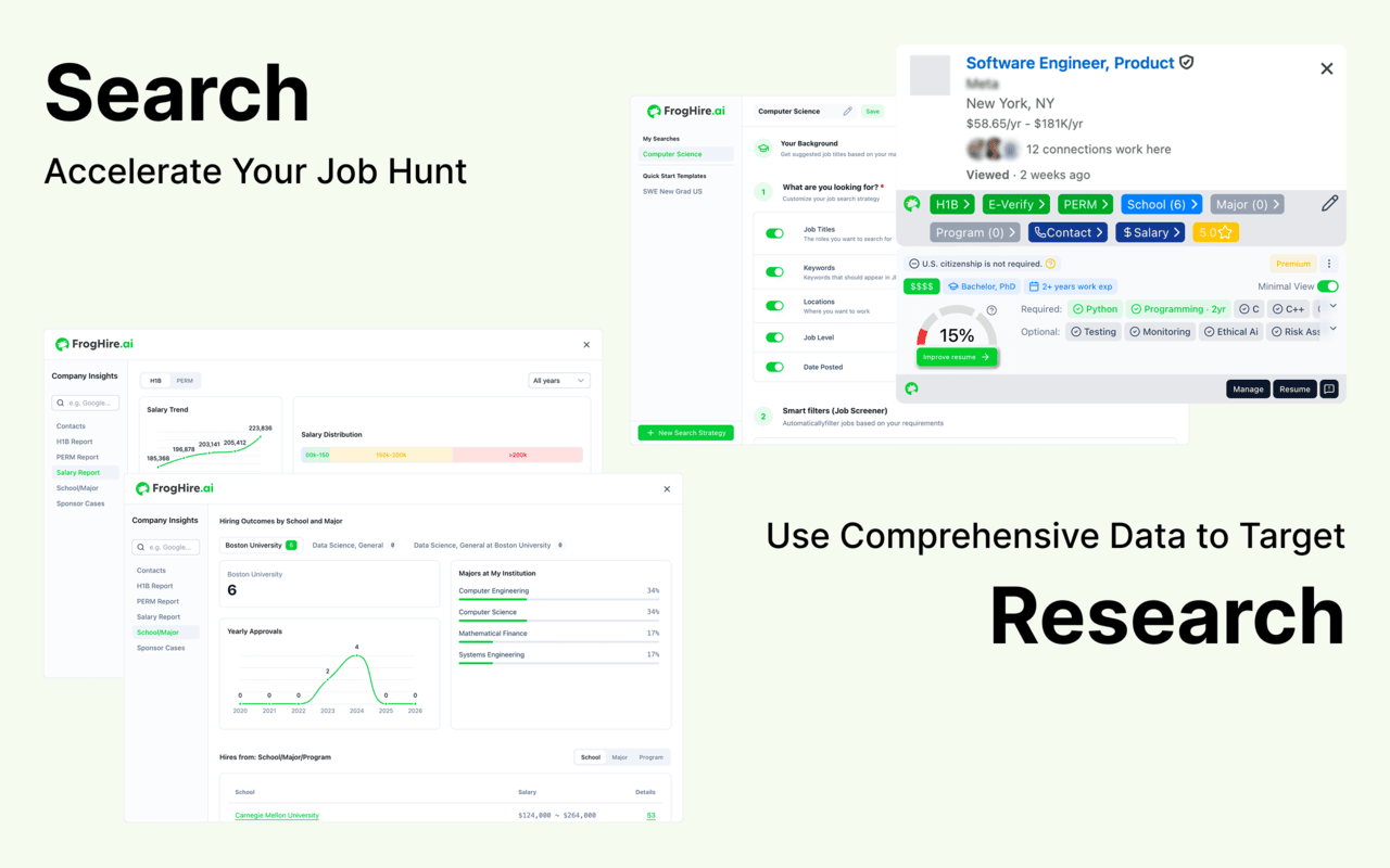 FrogHire.ai - AI Resume & Job Search, Autofill, H1B Checker - 截图 4