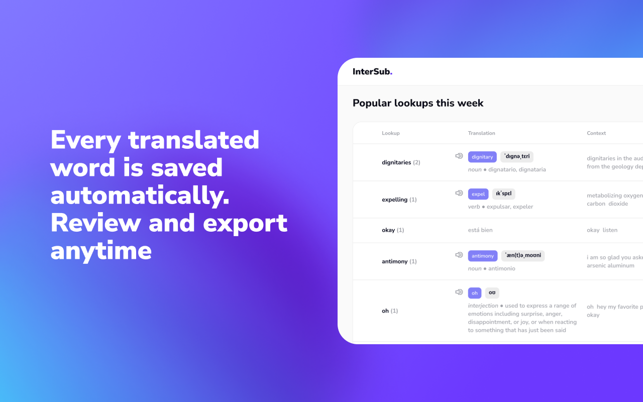 双语字幕与字幕翻译器 - InterSub - 截图 1