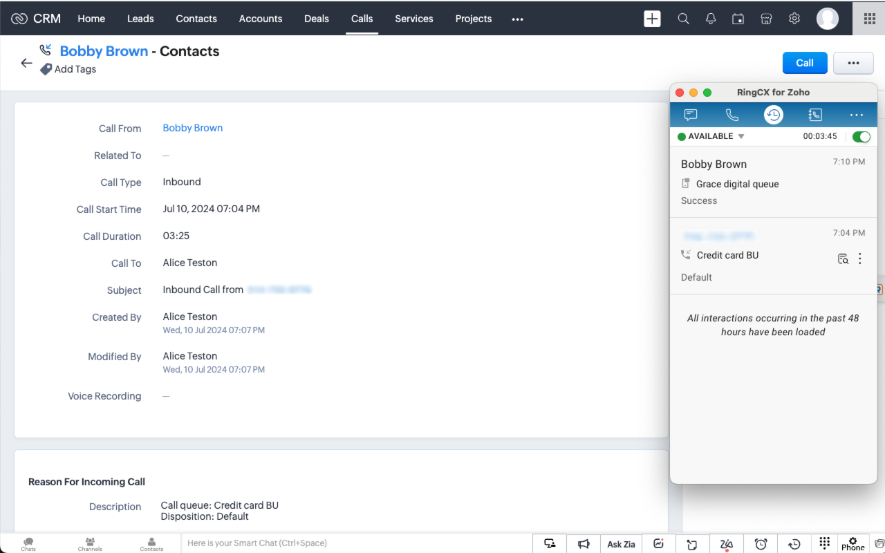 RingCentral RingCX for Zoho - 截图 5