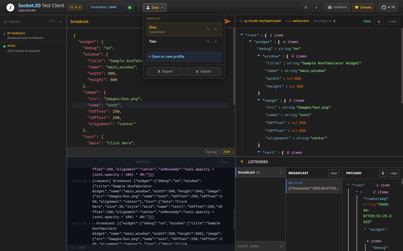 Socket.IO Test Client - 截图 3