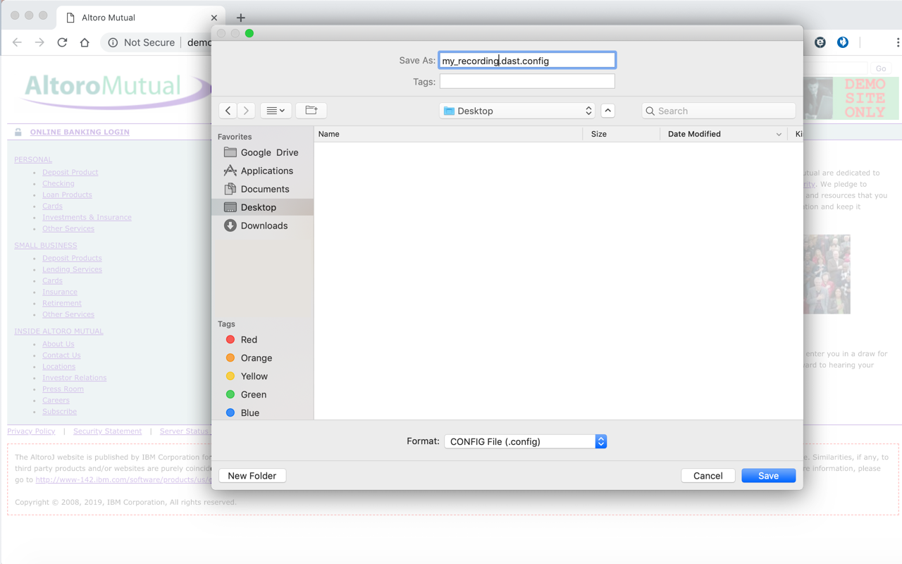 AppScan Activity Recorder - 截图 1
