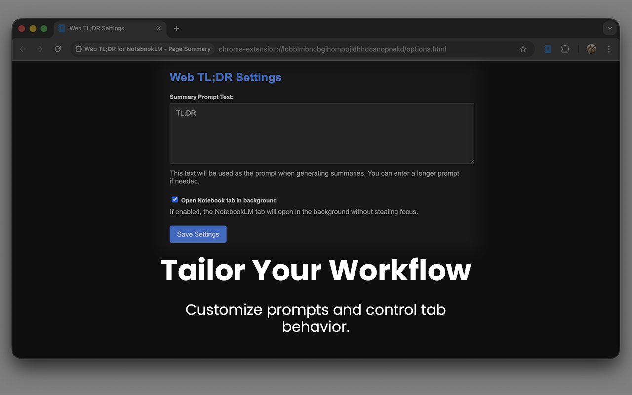 Gemini Notebook 网页摘要(Web TL;DR) - 截图 4