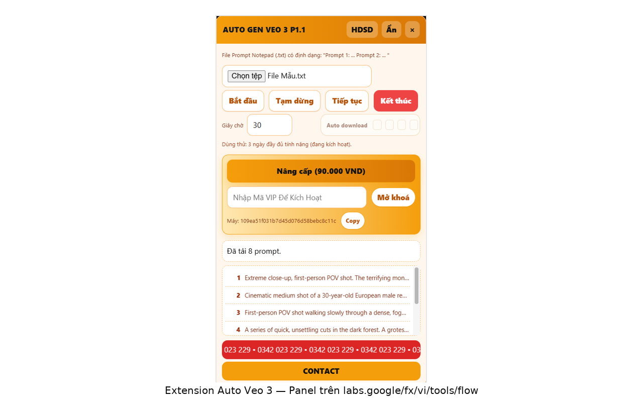 Extension Auto Veo 3 (Mobile + PC) - 截图 1