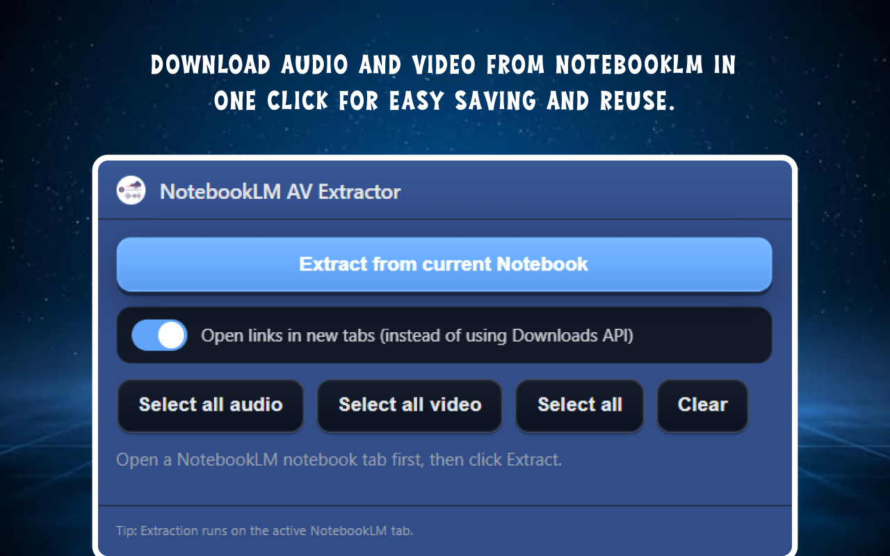 NotebookLM Audio Video Extractor - 截图 2