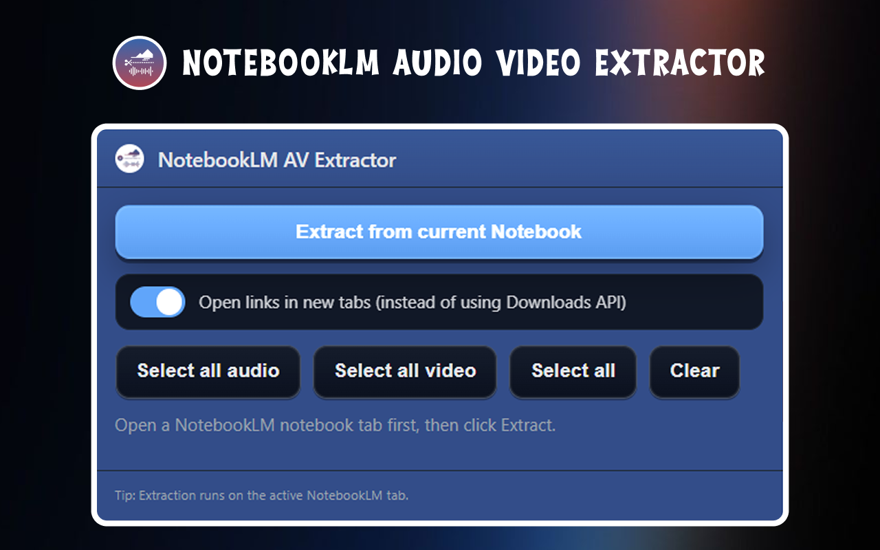 NotebookLM Audio Video Extractor - 截图 3