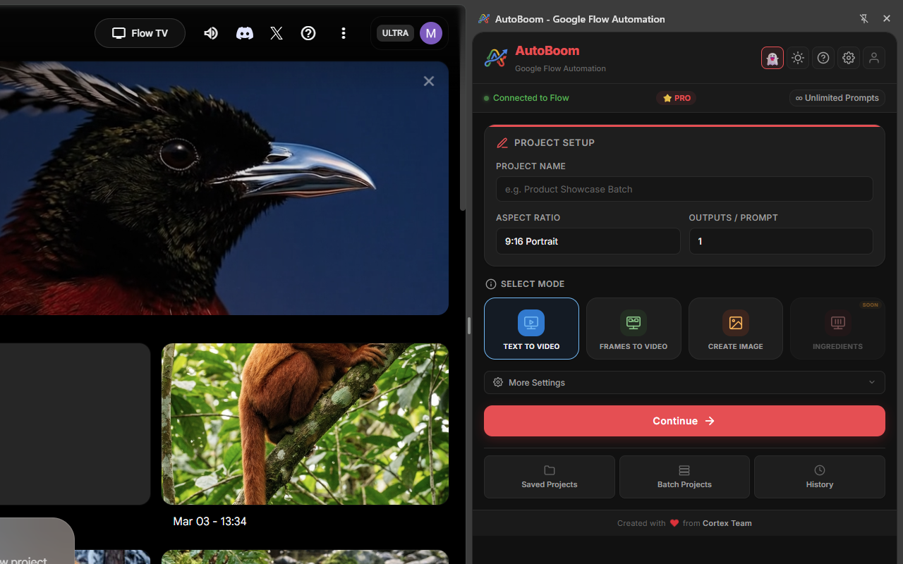AutoBoom - Google Flow Automation - 截图 1