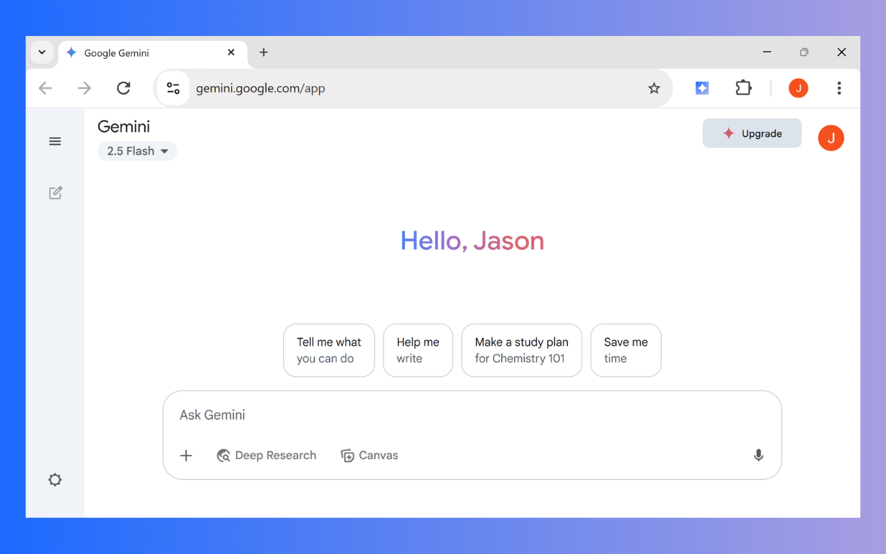 在新标签页中打开 Google Gemini - 截图 1