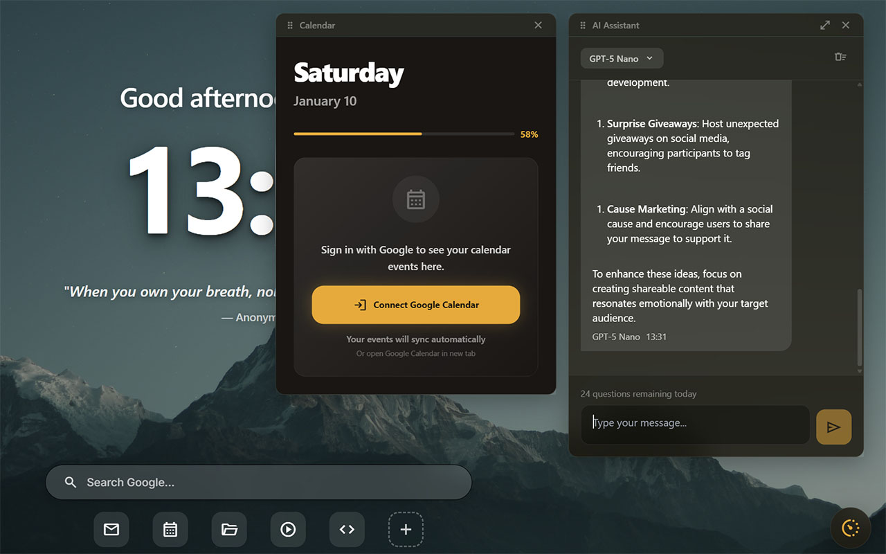 Aurovia - 高效新标签页仪表板 - 截图 5