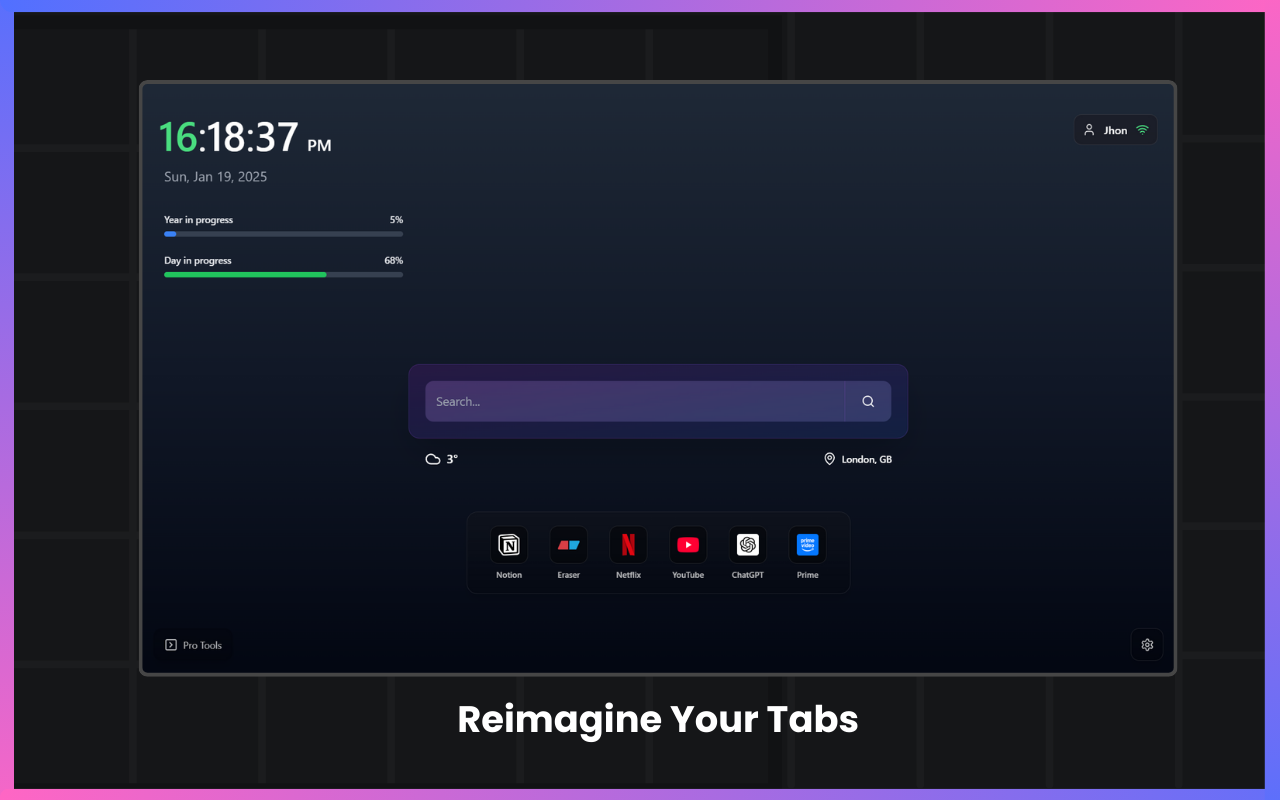 TabQuest - New Tab for Productivity - 截图 1