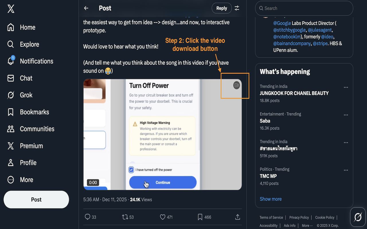 X (Twitter) Video Saver - 一键下载推特视频 - 截图 1