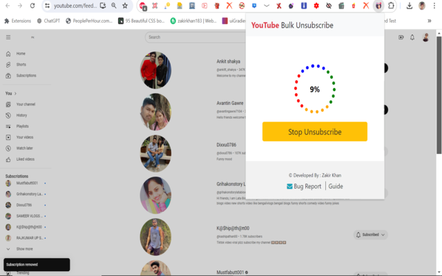 YouTube Bulk Unsubscribe - 截图 3