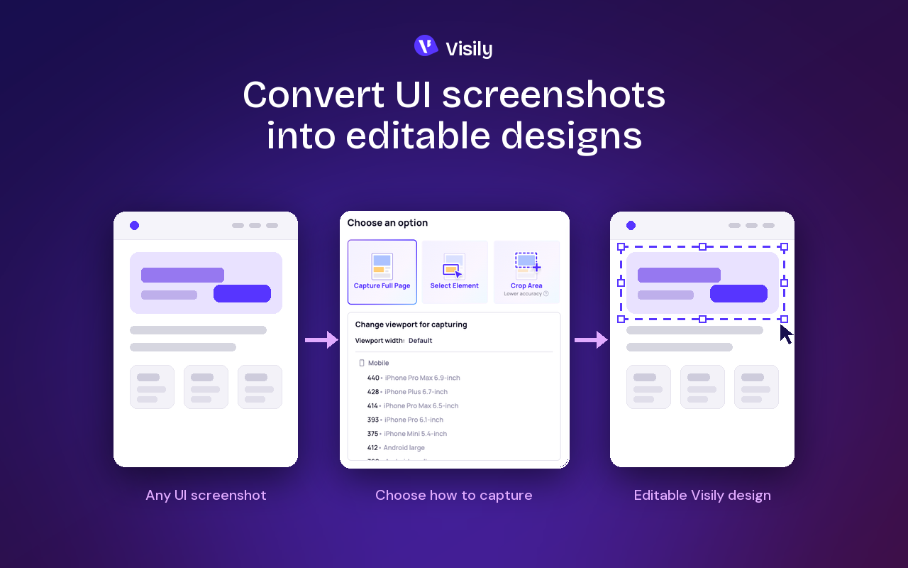 Screenshot to Editable Design - Visily - 截图 1