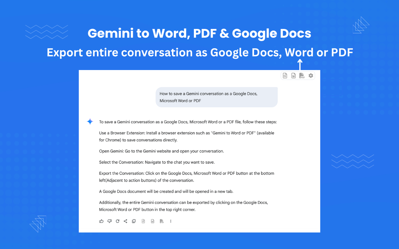 AI Chat to Word, PDF & Google Docs - for Gemini - 截图 1