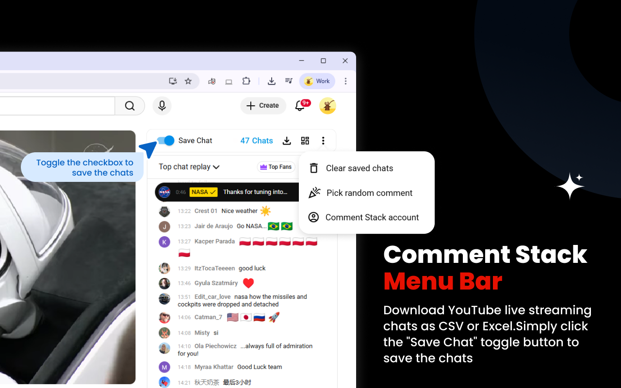 Comment Stack - Save Live Chats for YouTube™ - 截图 2