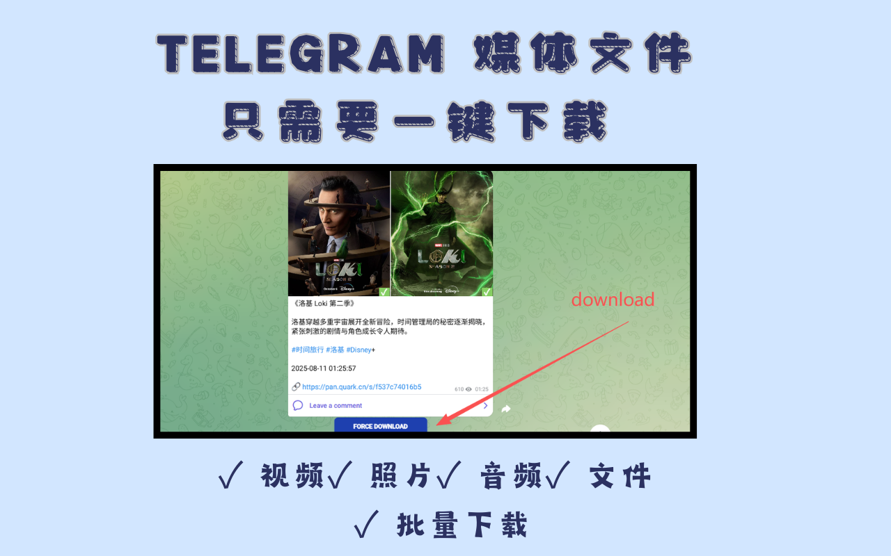 Telegram 视频下载器 2026 - Telegram 隐私媒体下载器(免费无限) - 截图 2